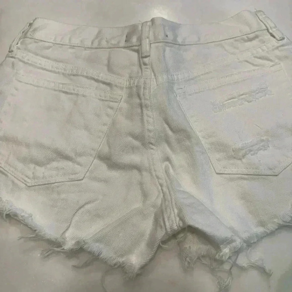Free people white denim distressed cut off shorts size 25 NWT - Picture 5 of 8